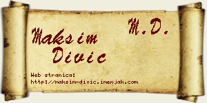 Maksim Divić vizit kartica
